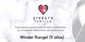 Prepara Familia lamentó el fallecimiento de Winder Rangel