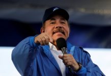 El presidente de Nicaragua durante un mitin en Managua