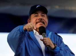 El presidente de Nicaragua durante un mitin en Managua