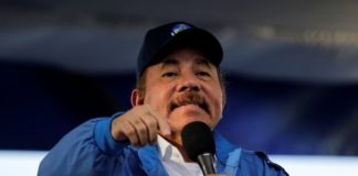 El presidente de Nicaragua durante un mitin en Managua