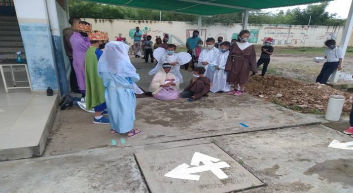 Pesebre viviente escuela