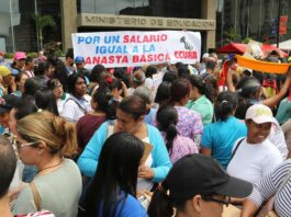 protesta docentes venezolanos - trabajadores - sector educativo