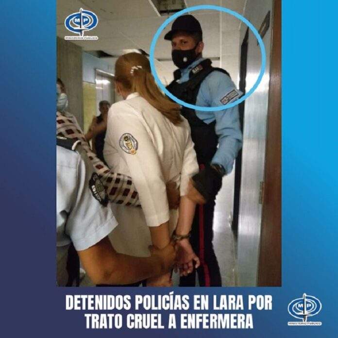 Detuvieron a los policías que esposaron a enfermera en Lara