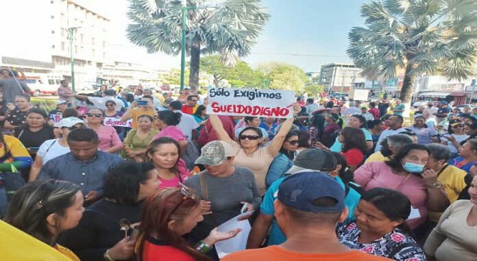 Protesta Maestros Apure - profesores del municipio Páez