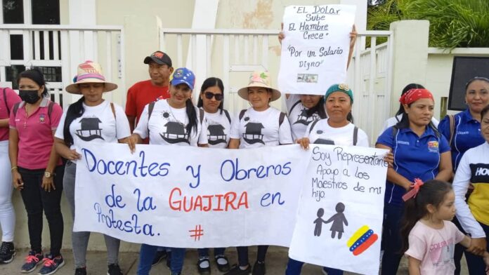 protesta de maestros de la Guajira