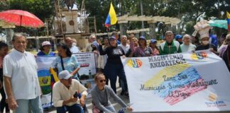 Protesta de maestros en El Tigre