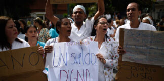 Protesta de profesionales de la enfermería