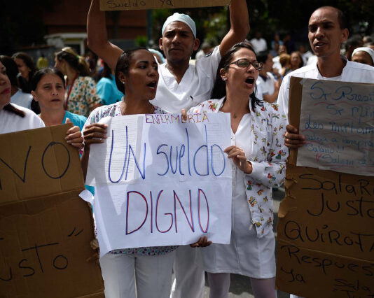 Protesta de profesionales de la enfermería