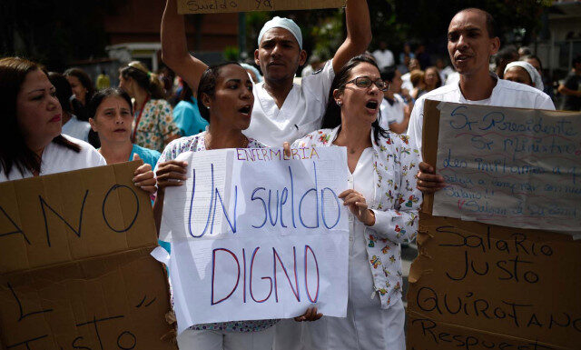 Protesta de profesionales de la enfermería