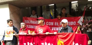 Partido Comunista de México protestó para defender al Partido Comunista de Venezuela