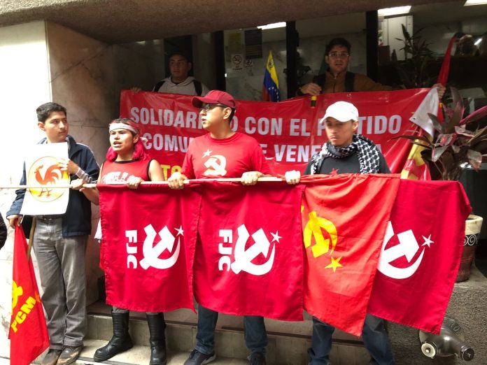 Partido Comunista de México protestó para defender al Partido Comunista de Venezuela