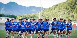 Selección Sub-17 de Venezuela en una sesión de entrenamiento en el Centro de Alto Rendimiento en Margarita, Nueva Esparta el 1 de agosto de 2023. Foto: FVF.