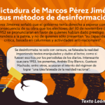 Marcos Pérez Jiménez, desinformación