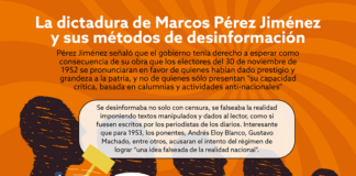 Marcos Pérez Jiménez, desinformación
