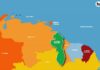 Mapa con el Esequibo
