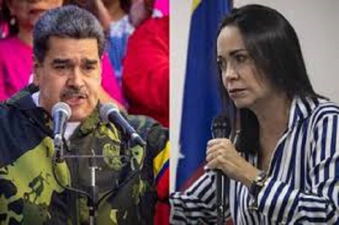 Nicolás Maduro y María Corina Machado
