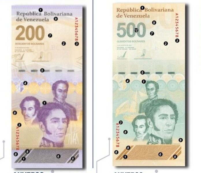 Nuevos billletes del cono monetario en Venezuela