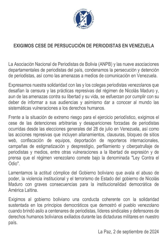 Periodistas de Bolivia