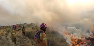 Emergencia por incendio en Ecuador.