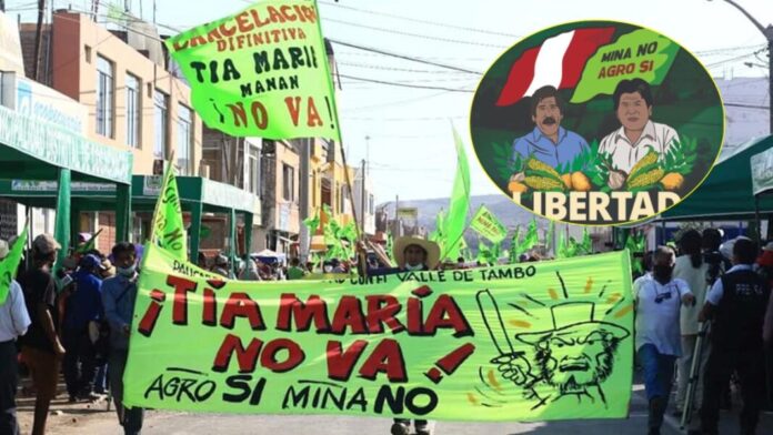 Rechazan al proyecto minero Tía María en Arequipa