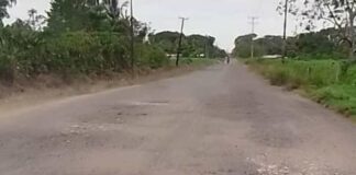 Carretera comunidad El Zamuro en Tucupita, Delta Amacuro