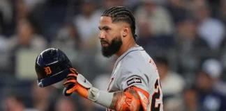 Gleyber Torres superó a otro venezolano en jonrones El venezolano Gleyber Torres de los Tigres de Detroit ya superó a Pablo Sandoval. (AP Foto/Frank Franklin II)