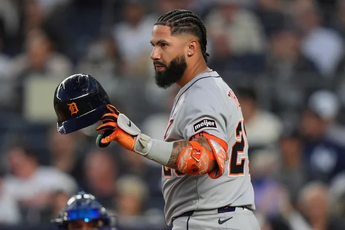 El venezolano Gleyber Torres de los Tigres de Detroit ya superó a Pablo Sandoval. (AP Foto/Frank Franklin II)