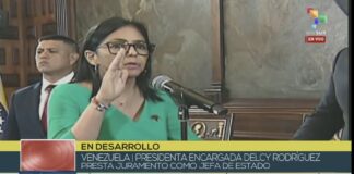 Delcy Rodríguez se juramenta como presidenta encargada de Venezuela