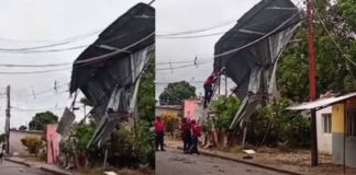 Vientos huracanados dejan 13 viviendas sin techo en el sector Brisas de Morichal en Maturín