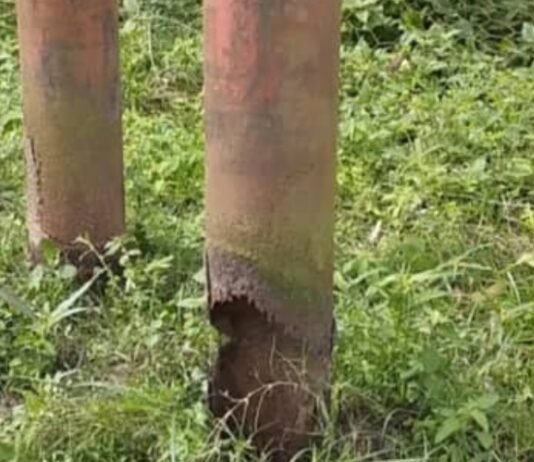 Poste eléctrico deteriorado pone en riesgo a familias de la comunidad La Manga del Río en Guasdualito